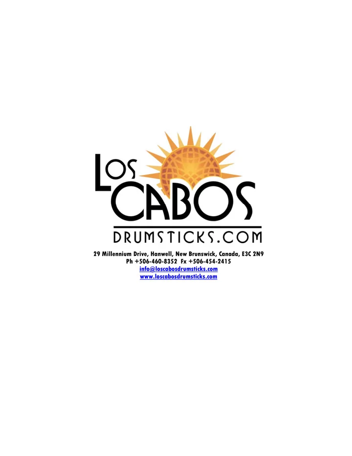 an introduction to los cabos drumsticks