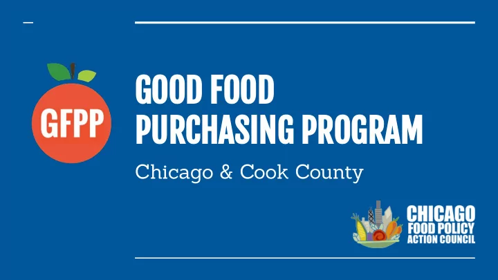 good food purchasing program