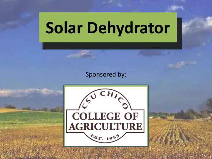 solar dehydrator