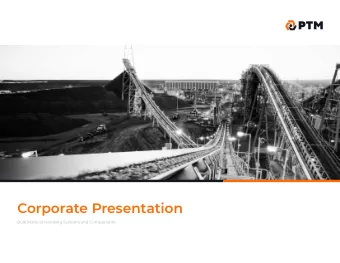 Corporate Presentation  Bulk Material Handling Systems and Components  Contents       Company