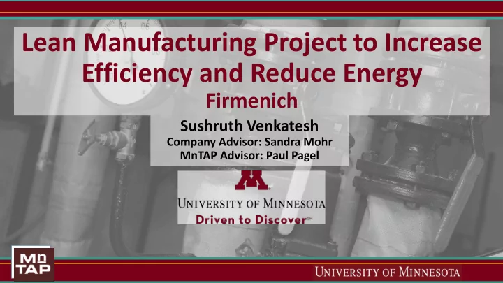 lean manufacturing project to increase