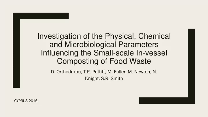 and microbiological parameters