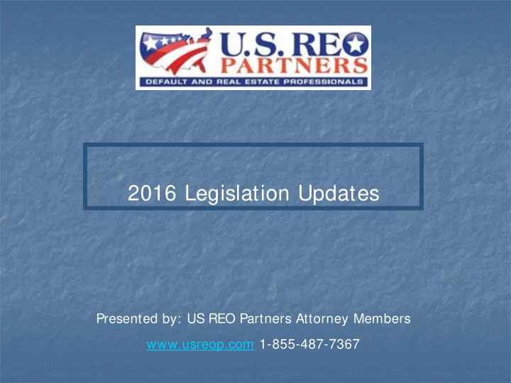 2016 legislation updates