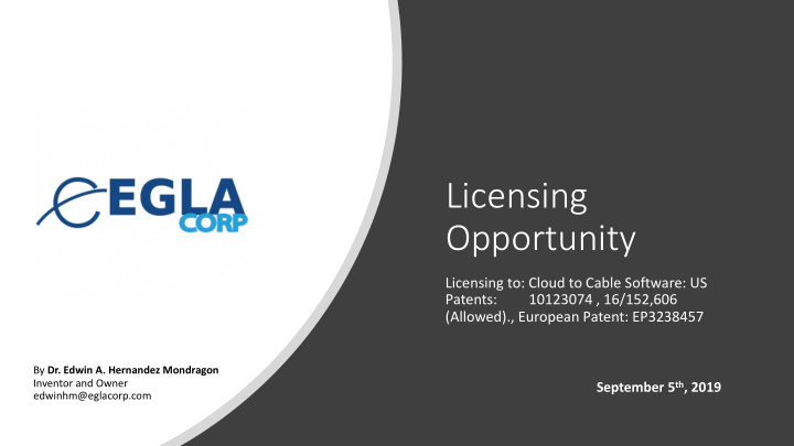 licensing opportunity