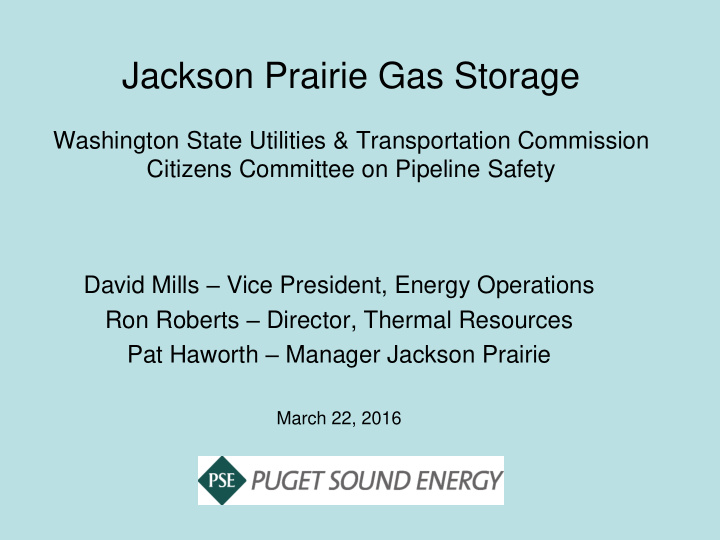 jackson prairie gas storage