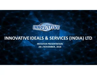 DISCLAMER  This Investor Presentation has been prepared by Valuewise Investor Relations LLP in