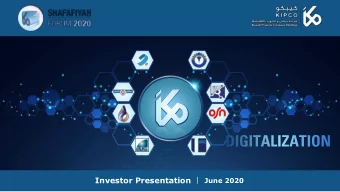 Investor Presentation  June 2020  1  Disclaimer  This presentation is not an offer or invitation to