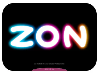 2009 RESULTS ANNOUNCEMENT PRESENTATION  02 MARCH 2010  DISCLA  SCLAIMER  IMER  This presentation