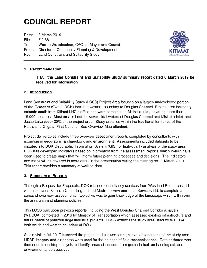 council report