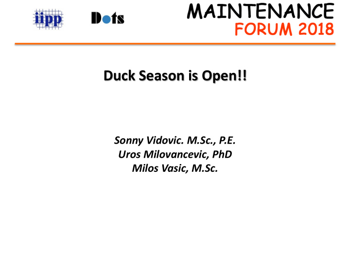 duck season is open