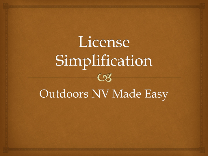 outdoors nv made easy transmitted as bill draft
