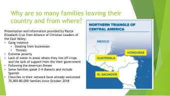 country and from where?  Presentation and information provided by Pastor  Elizabeth Cruz from