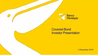 Investor Presentation  4 November 2019  Disclaimer  1.This document is a free translation into