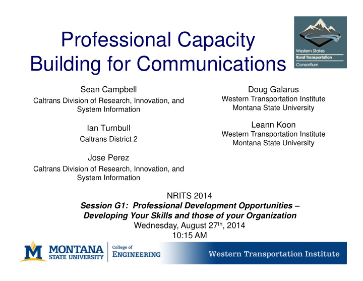 professional capacity building for communications
