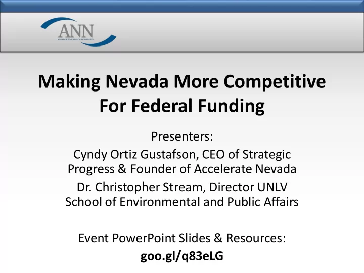 for federal funding