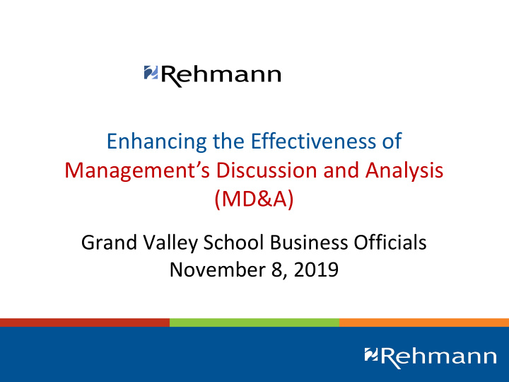 enhancing the effectiveness of management s discussion