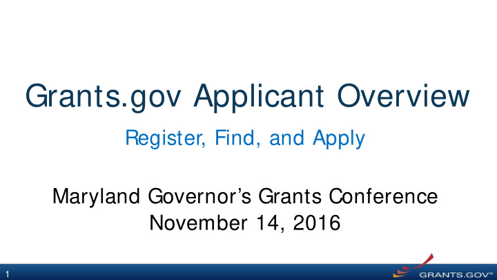 grants gov applicant overview