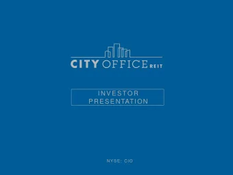 I N V E S TO R  P R E S E N  TATION  NYSE :  C  IO  Forward-Looking Statements This presentation