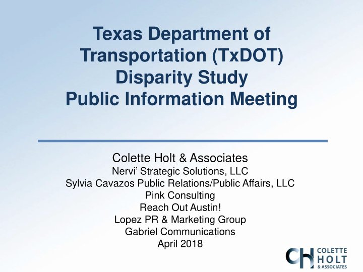 texas department of transportation txdot disparity study