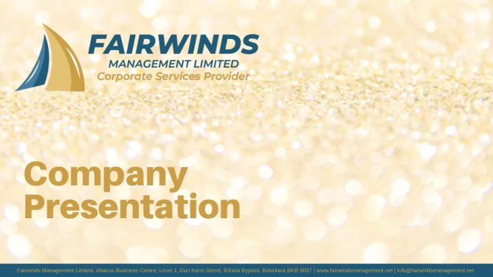 company presentation