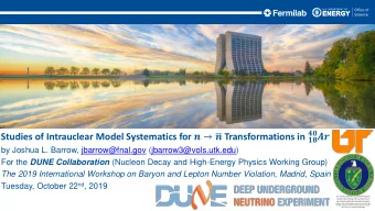 Studies of Intrauclear Model Systematics for     Transformations in