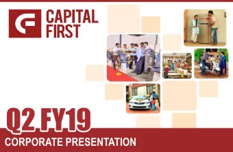 Q2 FY19  CORPORATE PRESENTATION  Disclaimer This presentation has been prepared by and is the sole