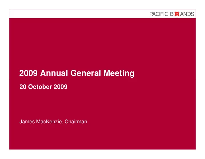 2009 annual general meeting