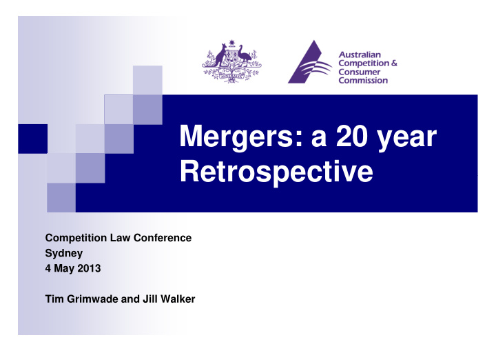 mergers a 20 year retrospective retrospective