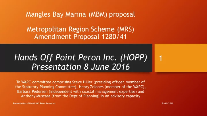 hands off point peron inc hopp