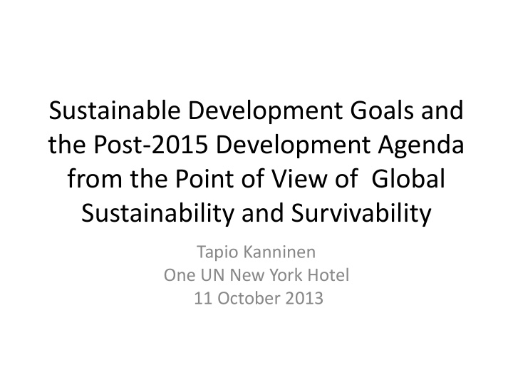 sustainable development goals and