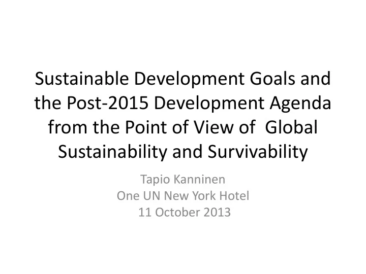 sustainable development goals and