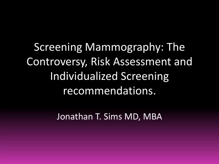 screening mammography the