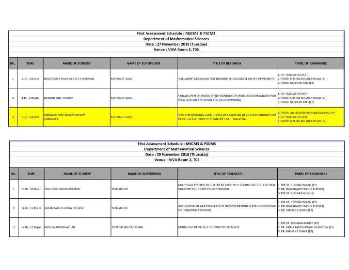 department of mathematical sciences date 27 november 2018