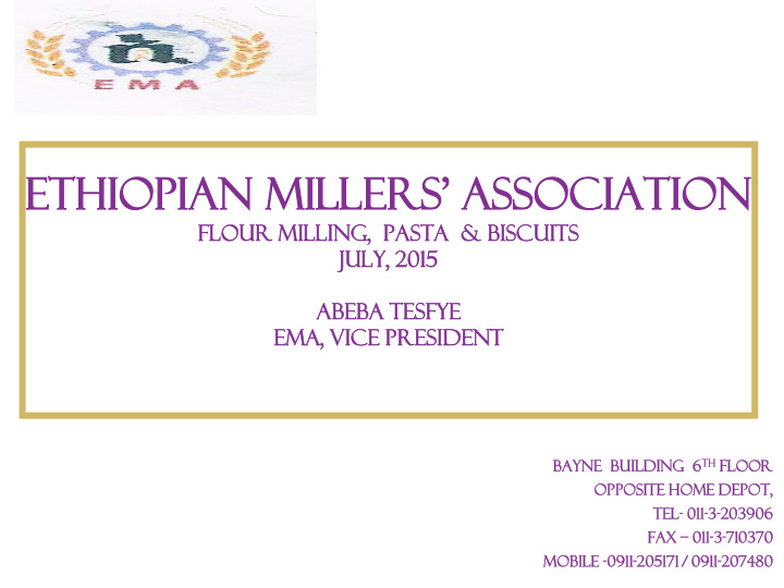 ethiopian millers association