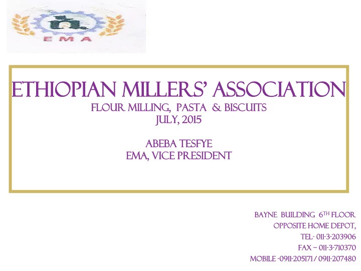ethiopian millers association