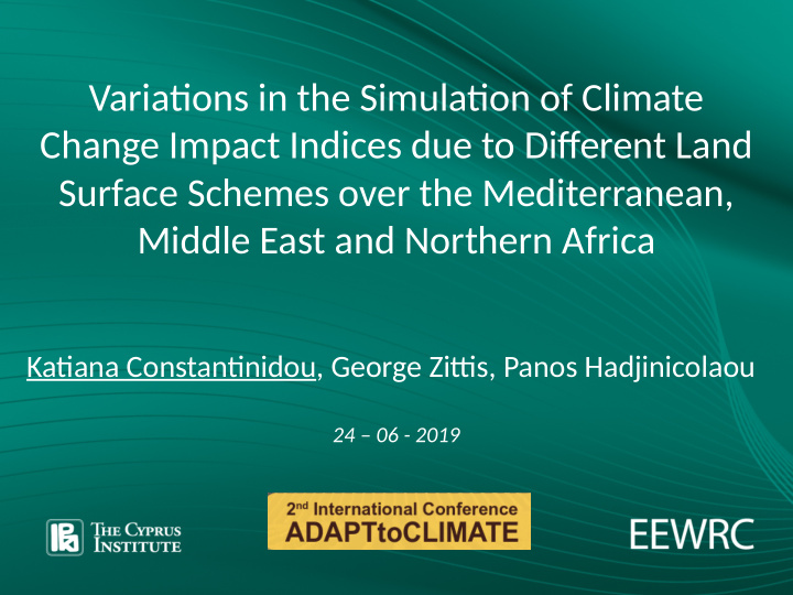 variatjons in the simulatjon of climate change impact