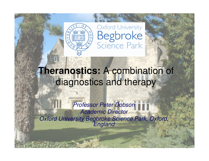 theranostics a combination of diagnostics and therapy