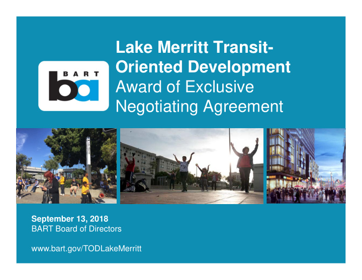 lake merritt transit oriented development award of