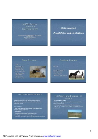 Status rapport  Copenhagen 2009  Copenhagen 2009  Possibilities and Limitations  Presentation of