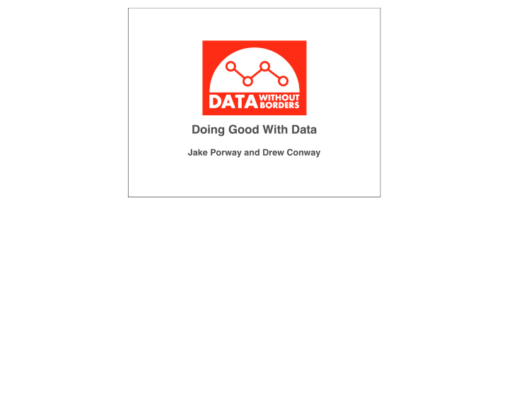 doing good with data