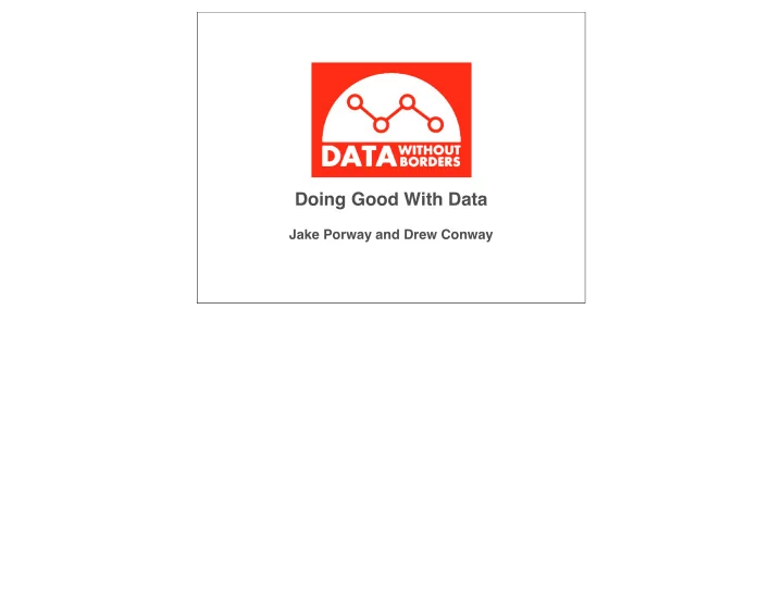 doing good with data