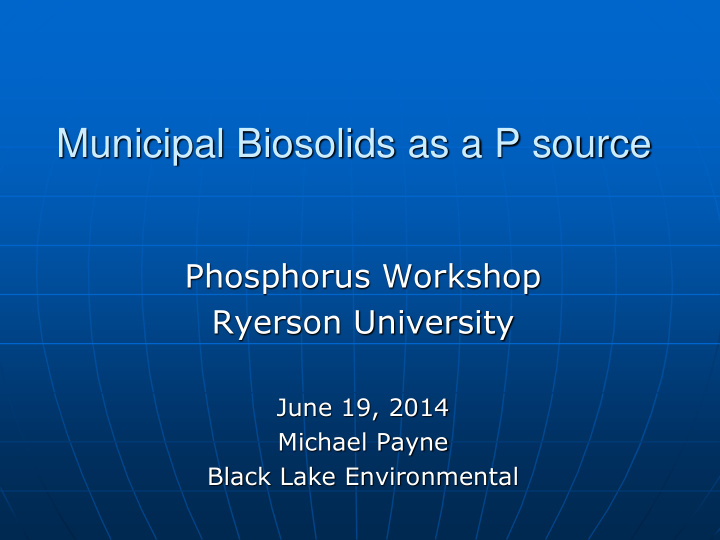 phosphorus workshop ryerson university june 19 2014