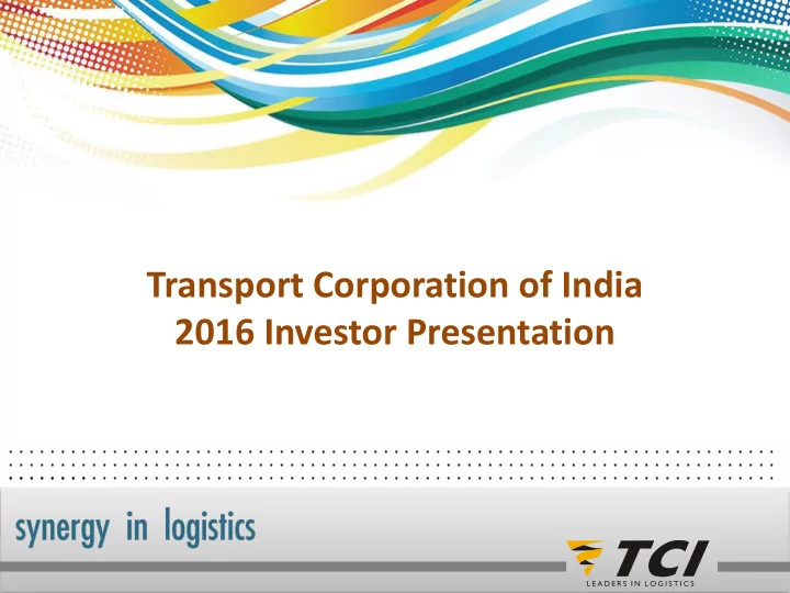 2016 investor presentation