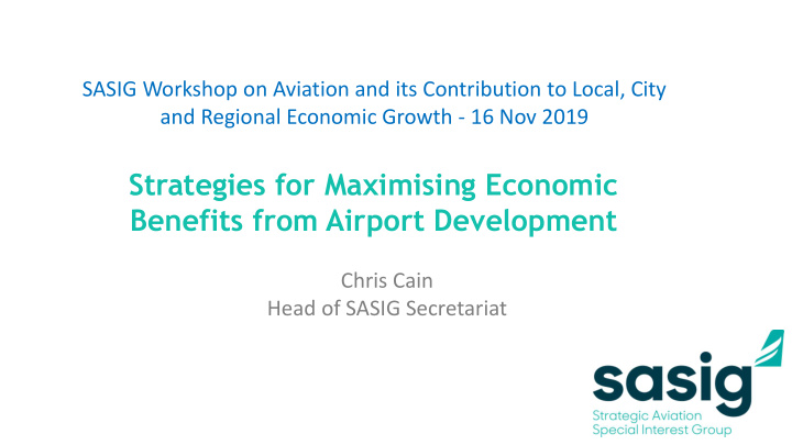 sasig workshop on aviation and its contribution to local