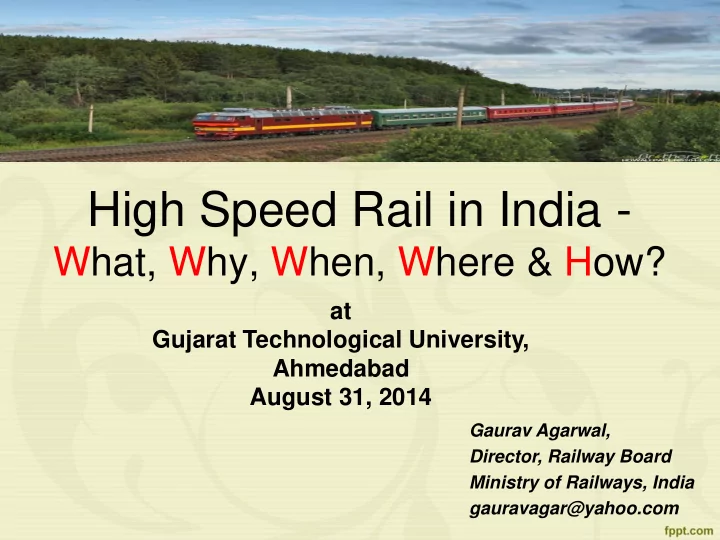 high speed rail in india