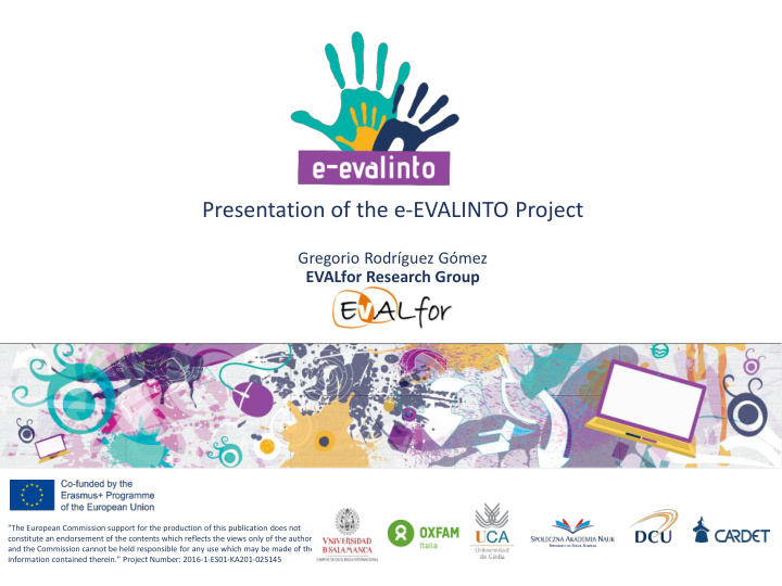 presentation of the e evalinto project