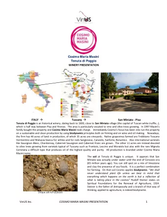 ITALY  Tuscany  San Miniato - Pisa Tenuta di Poggio is an historical winery, dating back to