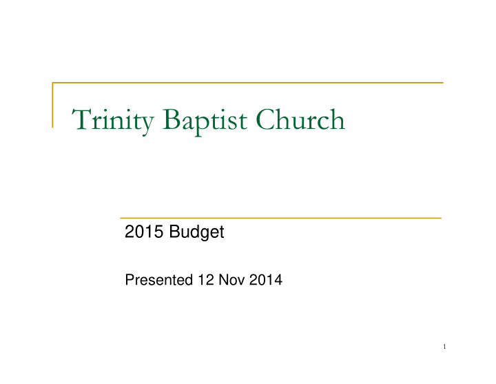 trinity baptist church