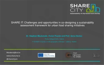 SHARE IT: Challenges and opportunities in co-designing a sustainability  assessment framework for