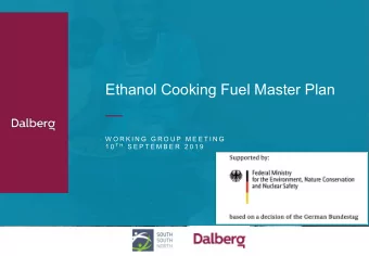 Ethanol Cooking Fuel Master Plan  W O R K I N G  G R O U P  M E E T I N G 1 0 T H S E P T E M B E R
